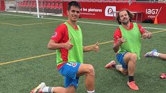 Osian y Varo, en el entrenamiento que llev&oacute; a cabo su equipo en tierras tarraconenses