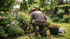 Un jardinero trabajando