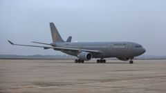 Vista de un avi�n A330 MRTT, en la Base A�rea de Torrej�n de Ardoz (Madrid).