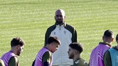 Claudio Gir�ldez, en un entrenamiento del Celta en la Cidade Deportiva Afouteza.