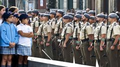 Desfile de militares ayer en Vigo