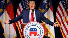 Donald Trump, durante el mitin en Carolina del Norte