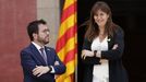 El presidente de la Generalitat, Pere Aragons (ERC), y la expresidenta del Parlamento cataln Laura Borrs (Junts), en un acto institucional el pasado mes de junio