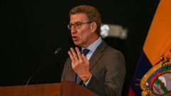 Feijoo, en una intervenci�n en Quito, Ecuador