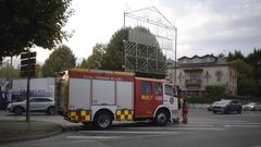 Efectivos del parque municipal de bomberos, este San Froiln junto al recinto ferial