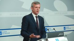 El vicepresidente de la Xunta, Alfonso Rueda, compareci� tras el Consello debido a la ausencia de Feijoo
