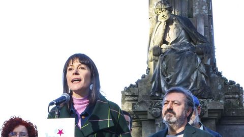 La�portavoz nacional del BNG durante un acto en Santiago para conmemorar este lunes el d�a de Rosal�a