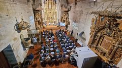 Primer acto cultural que se celebr� en la iglesia de Santa Clara, en Pontevedra