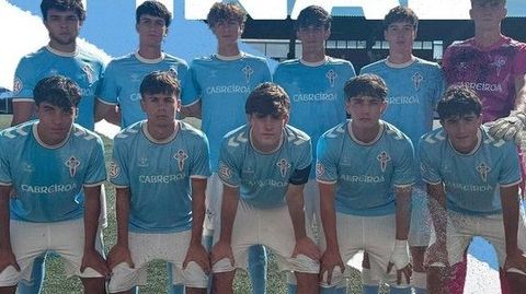 Alineaci�n del Celta Juvenil A frente al Ural en la segunda jornada de Divisi�n de Honor.