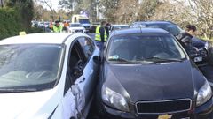 Accidente m�ltiple en las curvas de Santa Ana, en Fene.