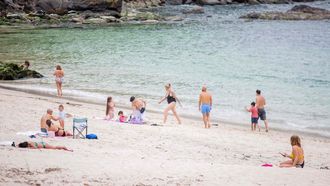 La playa de Potocelo, en Mar�n, esta semana.
