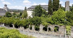 Los jardines que rodean el viejo hotel albergan ruinas de parte de las instalaciones que tuvo en su d�a el balneario. 