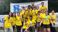 Palistas del CDM Pirag�ismo Dumbr�a, durante el Campeonato Gallego de Promoci�n de Eslalon