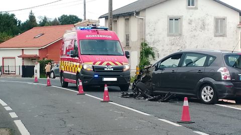 As qued el coche que sufri la colisin por parte de otro que iba en sentido contrario