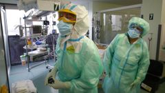 Unidad de reanimaci�n del CHOP, que funcion� como uci para pacientes covid en parte de la pandemia. En la imagen, en febrero del 2021