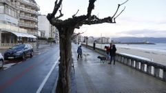 Paseo de Silgar, en Sanxenxo, durante el puente de la Constituci�n