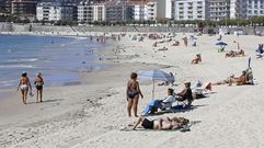 Aspecto de la playa de Silgar, en Sanxenxo, a finales de septiembre de este a�o