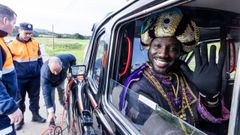 Recorrieron Fisterra a bordo de un coche cl�sico