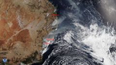 Incendios en Australia captados por los sat�lite de la NOAA (Administraci�n Nacional Oce�nica y Atmosf�rica de Estados Unidos)
