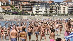 Lleno total en las playas de Sanxenxo y O Grove