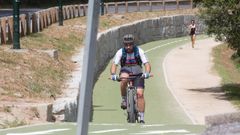 Diferentes usos que realizan los ciclistas y los peatones en el Paseo do Rato