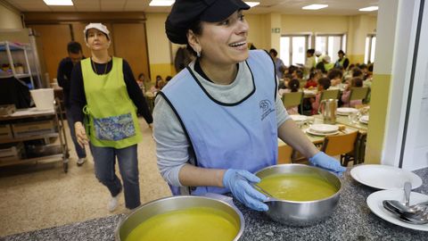 Imaxe dun colexio da Coru�a no d�a que entrou en vigor o decreto. 
