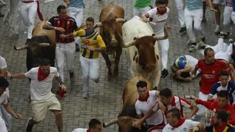 Otro momento del encierro de este domingo 12 de julio