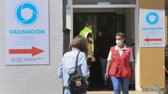 Entrada al nuevo punto de vacunaci�n que puso en marcha el Sergas esta semana en Monforte