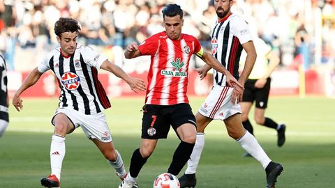 Concha, en las filas del Badajoz, en un partido del play off a Segunda frente al Zamora. 