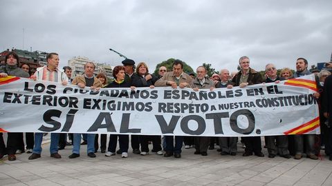 Una de las manifestasciones de espa�oles emigrantes para que se modificara la ley electoral