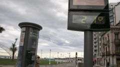 Un term�metro marca 21 grados