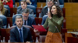 La presidenta de la Comunidad de Madrid, Isabel D&iacute;az Ayuso, durante el pleno en la Asamblea de Madrid.