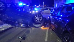 Imagen del accidente de Burela, con cinco coches implicados
