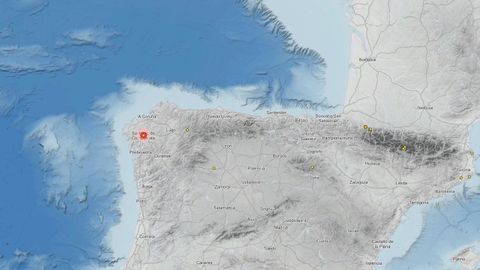 Mapa publicado por el�Instituto Geogr�fico Nacional con la localizaci�n del leve temblor