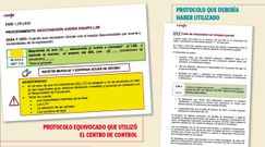 Imagen de los documentos que prueban el error en el protocolo ferroviario utilizado por el centro de control de Atocha durante la incidencia en Urda el pasado�martes
