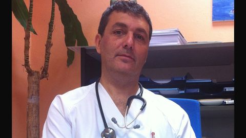 Fernando Tejada en el Hospital de Arriondas