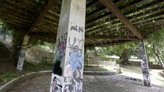 Pintadas en el parque do Paxari�os, en Fonti�as (Santiago).