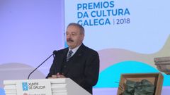 Ramn Villares no acto de entrega dos premios da Cultura Galega, celebrado en xaneiro deste ano no mosteiro ourensn de Montederramo