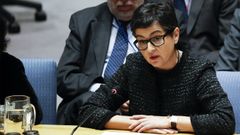 Arancha Gonz�lez Laya, este jueves, en la sede de Naciones Unidas