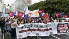 Un momento de la manifestaci�n celebrada ayer en el centro de A Coru�a