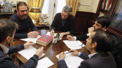 El alcalde y los portavoces municipales, en una foto de archivo