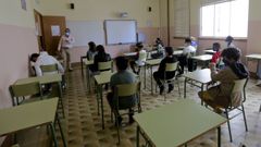 Un aula del IES Salvador de Madariaga en el inicio de este curso