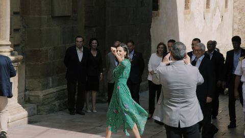 La reina Letizia asiste a la leccin magistral del director de orquesta Aarn Zapico en el Museo Arqueolgico