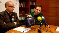 Xo�n Cajigal, con Rub�n P�rez, en la rueda de prensa.
