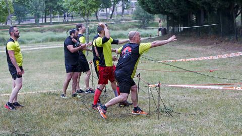 Pruebas de la Gladiator Race en la isla de las esculturas de Pontevedra