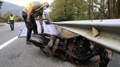 El piloto se sali� de la v�a en la subida de A Pontenova a Marco de �lvare en la N-640 