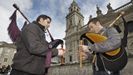 Imaxe de arquivo duns gaiteiros en Lugo nunha das tradicionais alboradas en recordo de Rosala