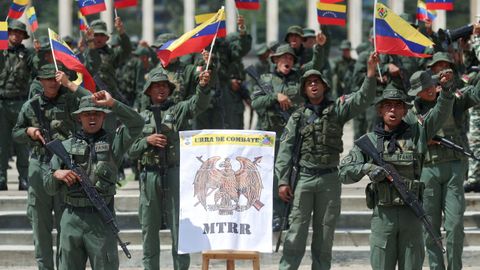 Miembros de la Fuerza Armada Nacional Bolivariana (FANB), durante unos ejercicios militares en Caracas en septiembre