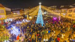 As estaba a Praza de Vimianzo no da do acendido de luces do Nadal 2023