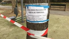 Parques acordonados por el temporal
